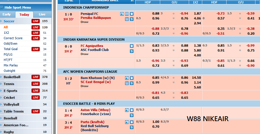 Lựa chọn xả kèo W88