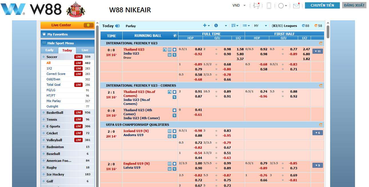 sanh cmd the thao w88